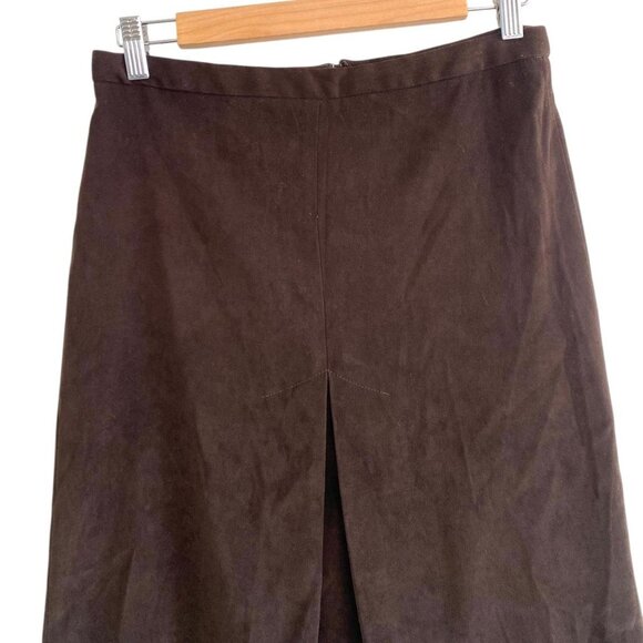 BCBGMAXAZRIA BROWN VELVET MIDI SKIRT BUSINESS WORK WOMENS SIZE 4 - Picture 5 of 5